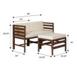 Sanibel 3-Piece Modular Acacia Chairs and Ottoman - Image 2