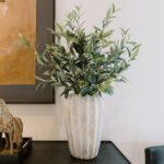 30" Lifelike Faux Olive Arrangement in Elegant Artisan Cream Vase for Timeless Home Decor