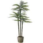 7' CG Hunter Artificial Palm Tree in Sleek Black 9.5" Grower Pot - Lifelike Tropical Decor - Image 12