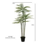 7' CG Hunter Artificial Palm Tree in Sleek Black 9.5" Grower Pot - Lifelike Tropical Decor - Image 6