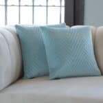 Quilted Cushion Cover In Light Blue, Set Of 2, 16x16 inch