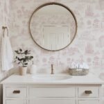 Pastoral Romance - Pale Pink Toile Landscape Wallpaper