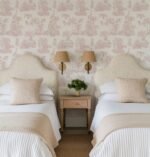 Pale Pink Safari Toile Wallpaper - Image 4