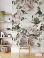 Watercolor Peony Bouquet Wallpaper Peel and Stick - Image 3