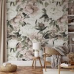Watercolor Peony Bouquet Wallpaper Peel and Stick - Image 2