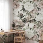 Watercolor Peony Bouquet Wallpaper Peel and Stick - Image 4