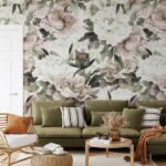 Watercolor Peony Bouquet Wallpaper Peel and Stick - Image 5