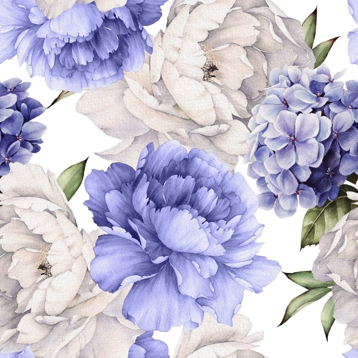 Purple and White Peony Bouquet Wallpaper - Elegant Floral Peel and Stick Wallpaper - Image 2
