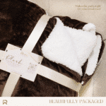 Brown Reversible Ultra-Soft Plush Sherpa Throw Blanket, Double Bed Size 90 x 100" - Image 4