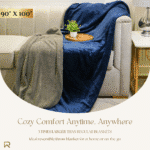 Blue Reversible Ultra-Soft Plush Sherpa Throw Blanket, Double Bed Size 90 x 100" - Image 5