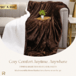 Brown Reversible Ultra-Soft Plush Sherpa Throw Blanket, Double Bed Size 90 x 100" - Image 2