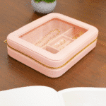 Faux Leather Jewellery Travel Organiser Box, Pink - Image 5