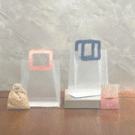 Rakhi Hamper Bag with Leather Strap, Pink / Blue - Image 2