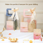 Rakhi Hamper Bag with Leather Strap, Pink / Blue - Image 3