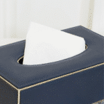 Faux Leather Tissue Box, Navy Blue - Image 4