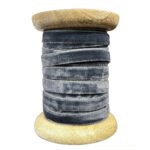 Luxurious Hand-Dyed Velvet Ribbon in Dark Grey - 10 Yards, Set of 2 for Elegant Crafting & Decor - Image 4