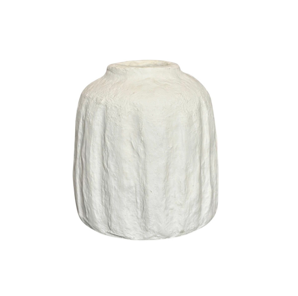 Paper Mache Ribbed Vase - Image 1
