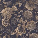 Vintage Flower Wallpaper Non-metallic gold - Image 2