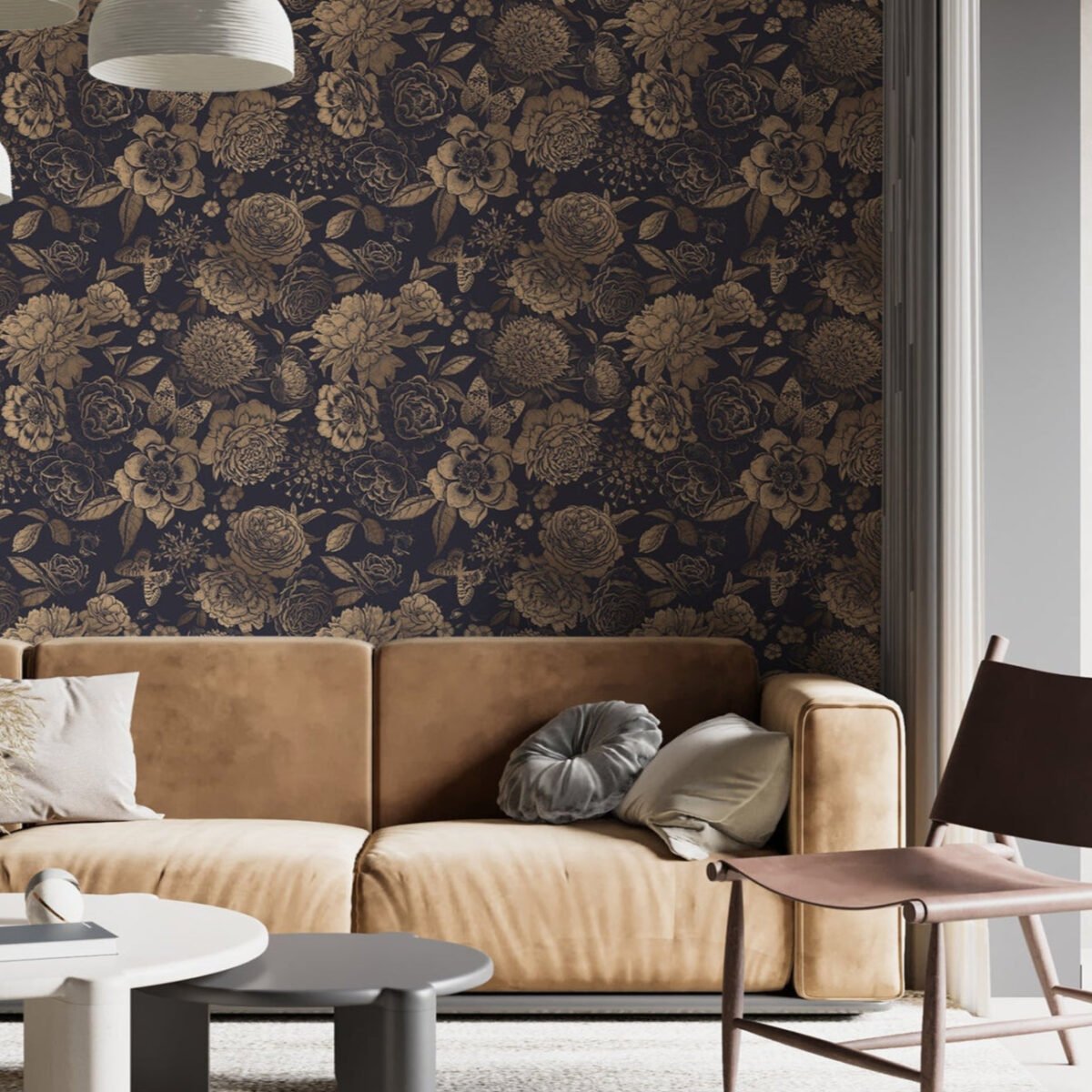Vintage Flower Wallpaper Non-metallic gold - Image 6