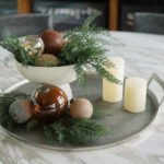 Handcrafted 24" Round Aluminum Serving Tray with Handles - Elegant Pewter Finish - Image 5