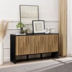 Silas Contemporary Wood Detailed-Door Sideboard / TV Stand - Image 8