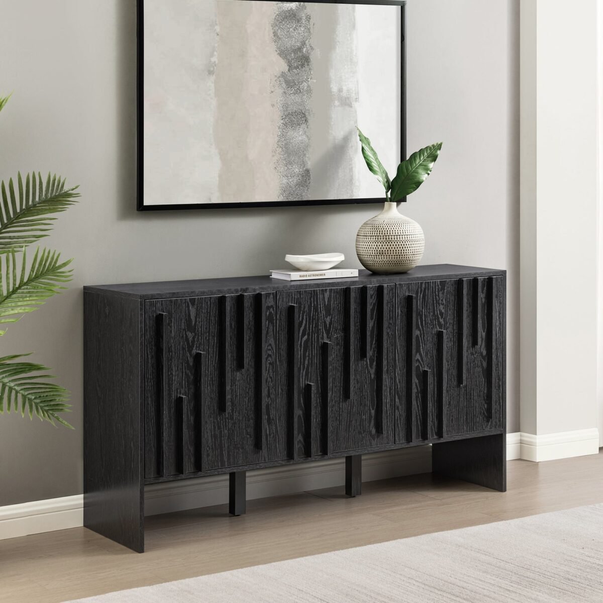 Silas Contemporary Wood Detailed-Door Sideboard / TV Stand - Image 2