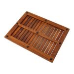 Juno Oiled Teak Shower and Bath Mat with Frame 23.6″ x 17.7″ - Image 11