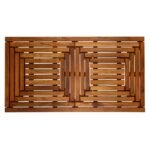 Denver Oiled Double Framed Teak Shower and Bath Mat 39" x 19" - Image 2