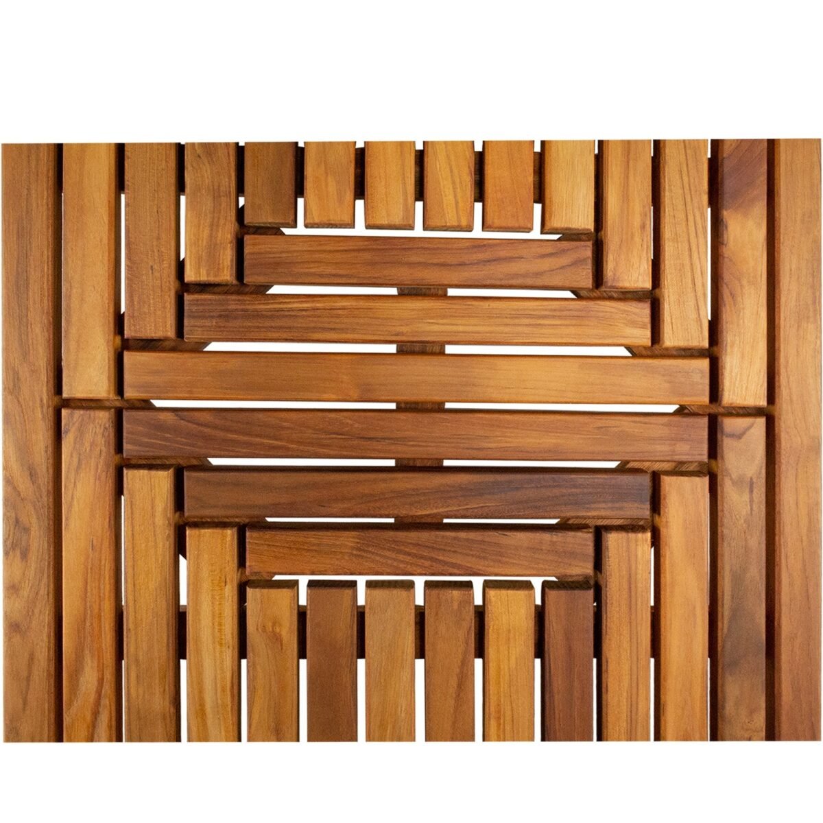 Denver Oiled Double Framed Teak Shower and Bath Mat 39" x 19" - Image 11