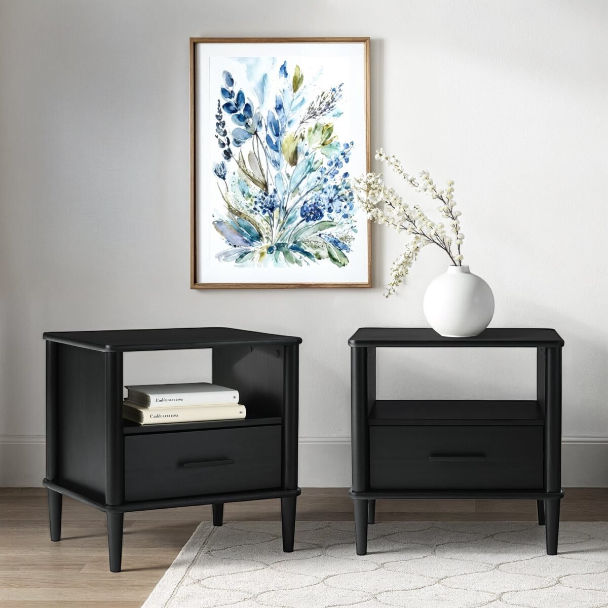 Walker Edison Spindle Transitional 1-Drawer Nightstand - Image 24