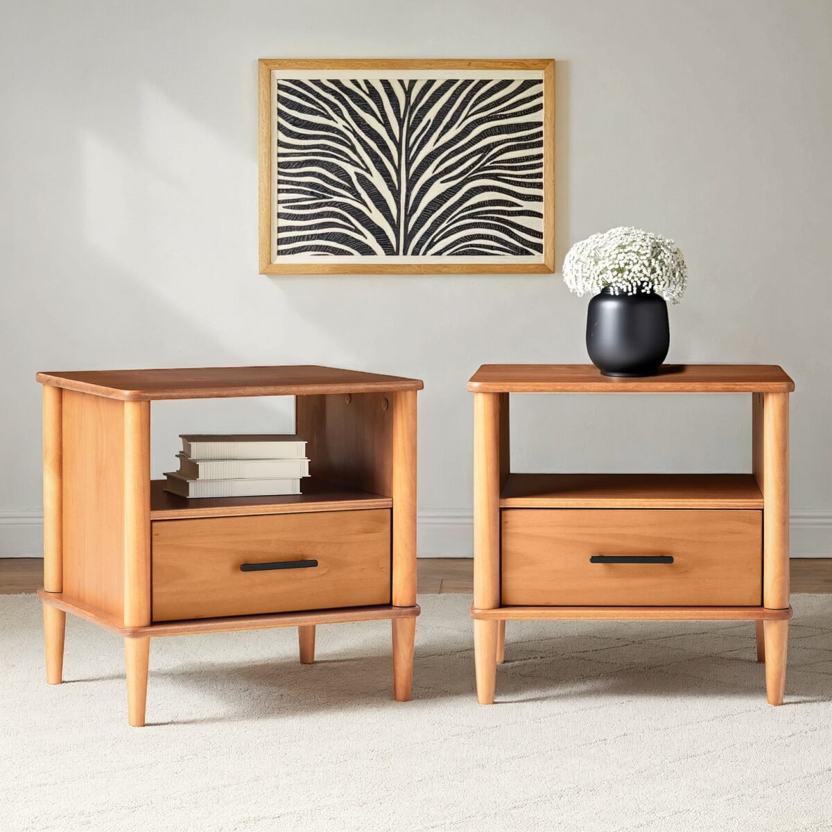Walker Edison Spindle Transitional 1-Drawer Nightstand - Image 19