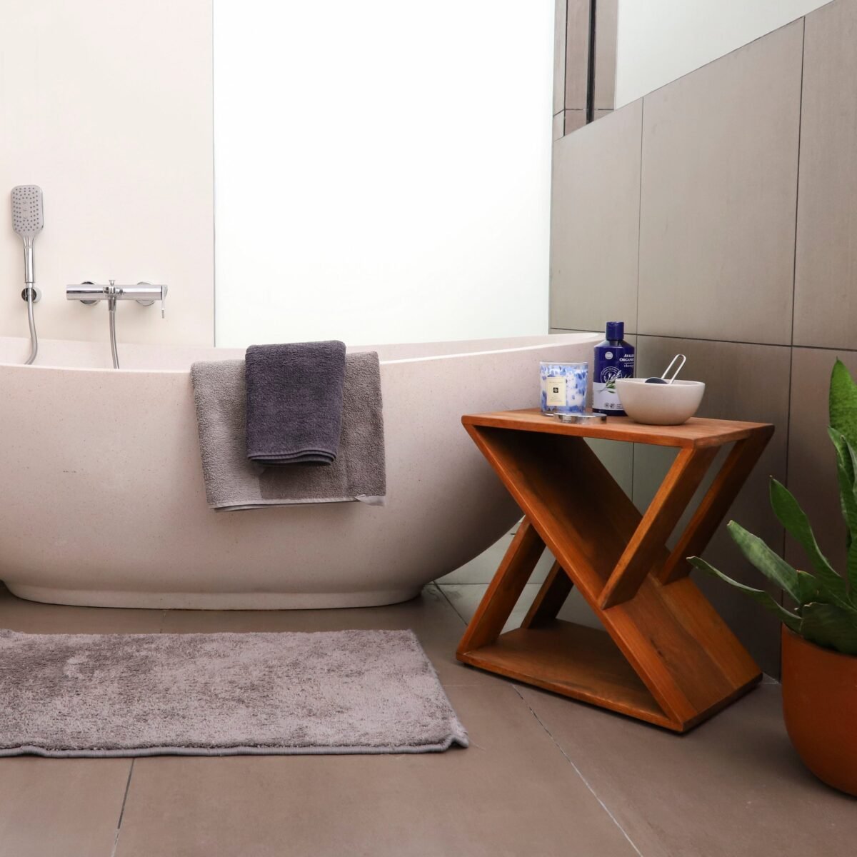 Danish Teak Slatted Stool - Image 1