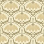 Scalloped Coneflower Wallpaper - Vintage Floral Elegance - Image 2