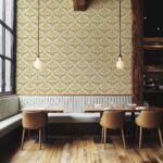 Scalloped Coneflower Wallpaper - Vintage Floral Elegance - Image 2