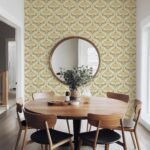 Scalloped Coneflower Wallpaper - Vintage Floral Elegance