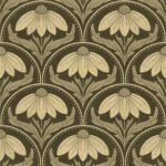 Scalloped Coneflower Wallpaper - Vintage Floral Elegance - Image 8