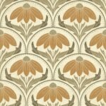 Scalloped Coneflower Wallpaper - Vintage Floral Elegance - Image 9