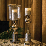 Glastelness Steel Hurricane, Candle Pillar Stand Large