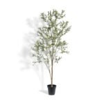 7' Designer Faux Wispy Olive Tree - Lifelike, Maintenance-Free Indoor Greenery for Home Decor