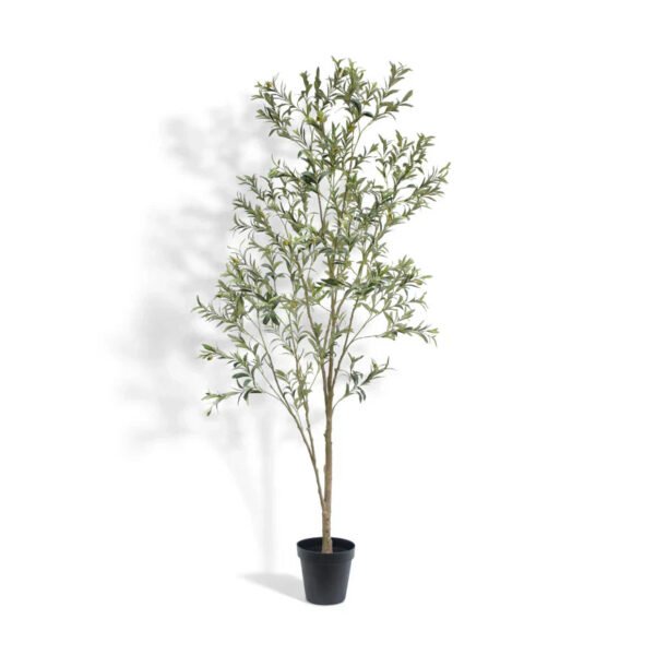7' Designer Faux Wispy Olive Tree - Lifelike, Maintenance-Free Indoor Greenery for Home Decor