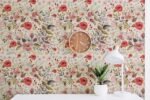 Red Floral Mural Wallpaper - Image 3