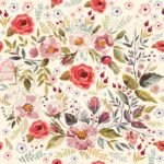 Red Floral Mural Wallpaper - Image 2