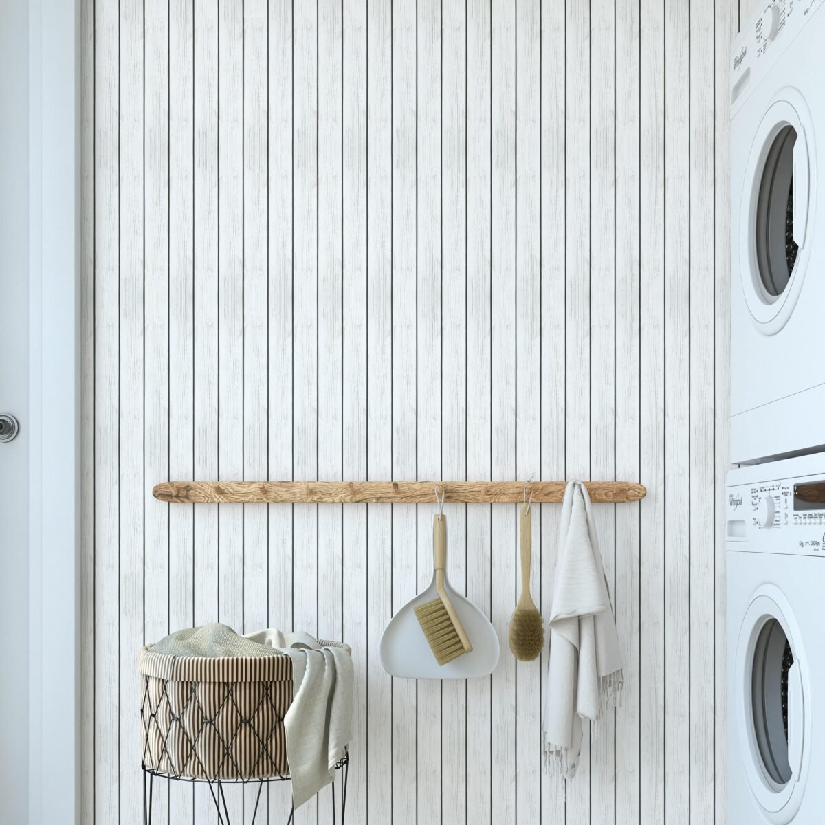White Shiplap Wallpaper - Image 4
