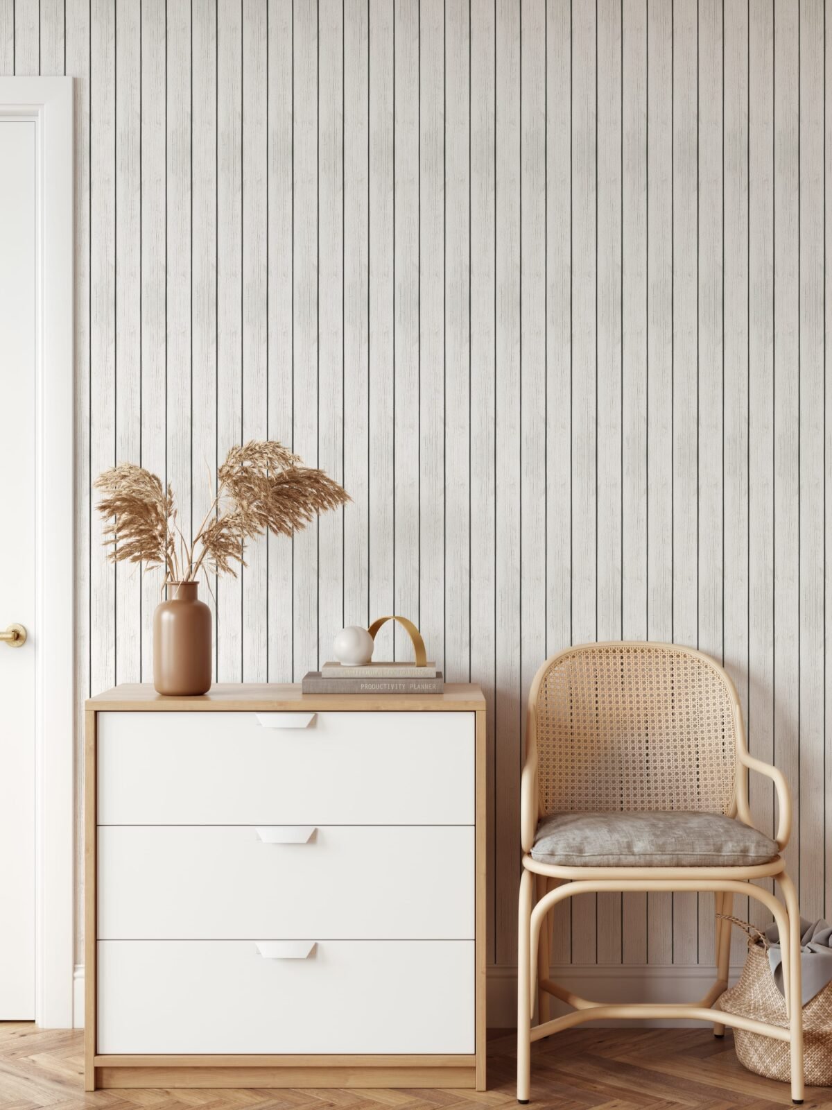 White Shiplap Wallpaper - Image 5