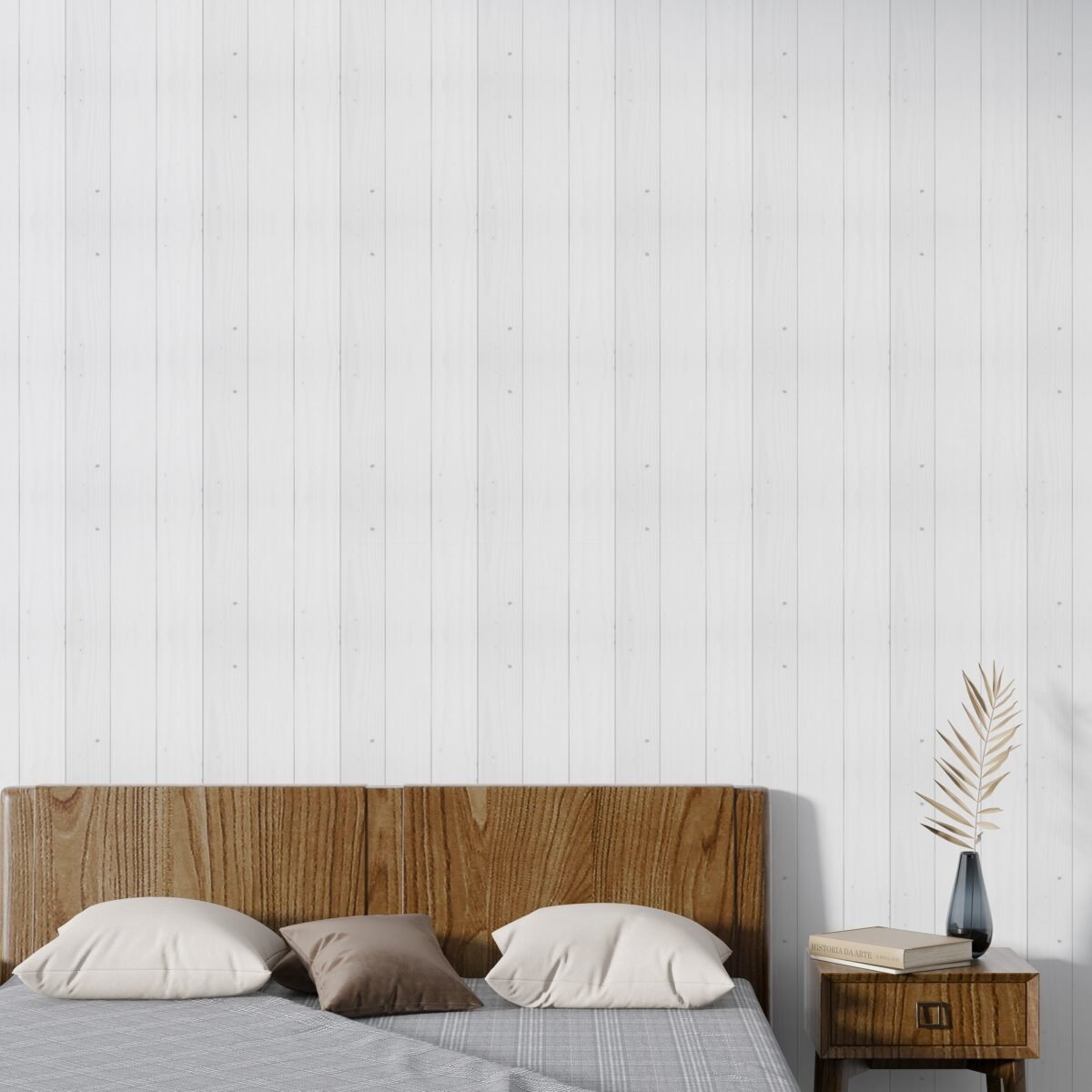 Seamless White Shiplap Wallpaper - Image 1