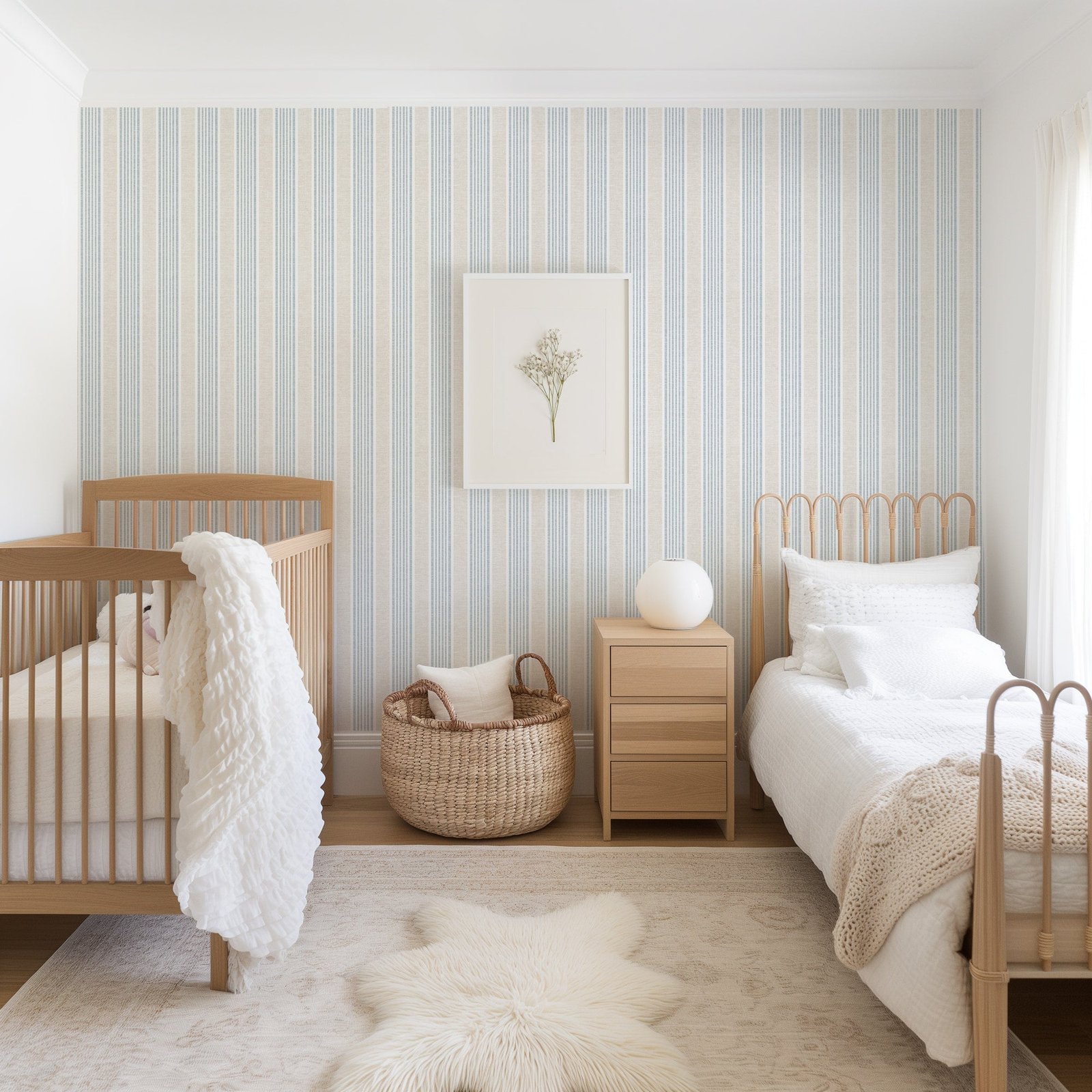 Nantucket Stripe Wallpaper - Classic Coastal Farmhouse Wallcovering - Image 5