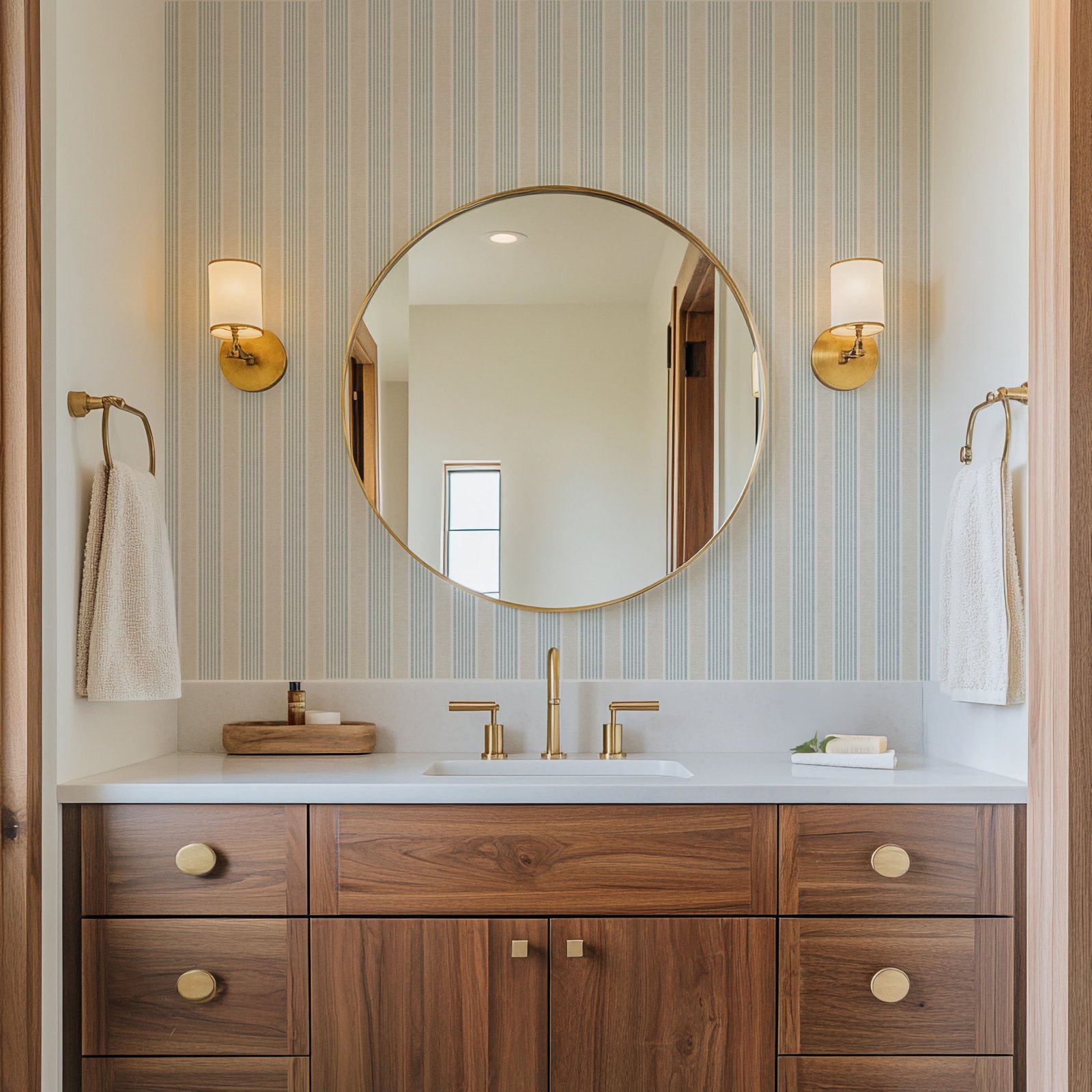 Nantucket Stripe Wallpaper - Classic Coastal Farmhouse Wallcovering - Image 3