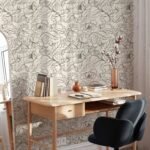 Elegant Line Art Peony Wallpaper