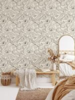 Elegant Line Art Peony Wallpaper - Image 3
