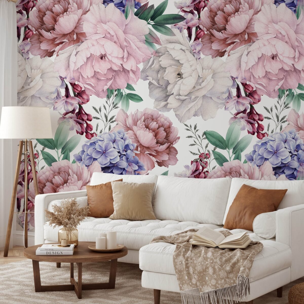 Purple Peony Bouquet Wallpaper - Image 1
